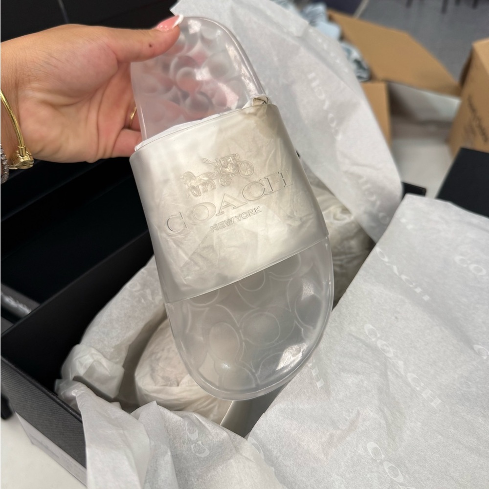 Coach Ulyssa Clear Rubber Slides